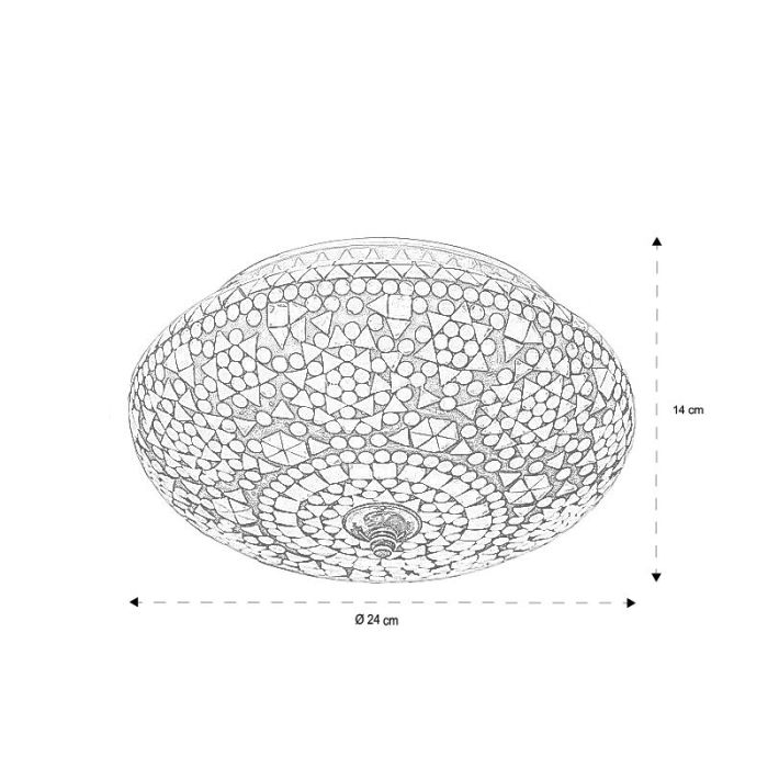 Multi-Farvet orientalsk plafond mosaik, Mimoun