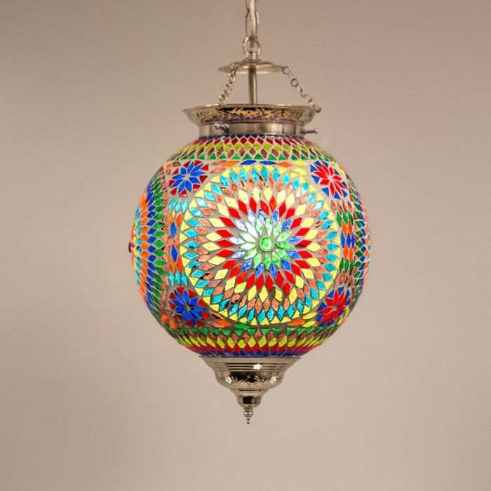 Multi-Farvet orientalsk pendler lampe mosaik, Aziza