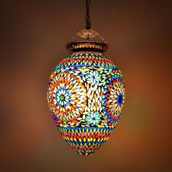 Multi-Farvet orientalsk pendler lampe mosaik, Isa