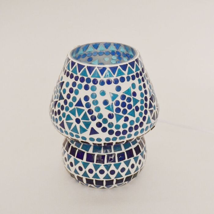 Blå orientalsk bordlampe mosaik, Rachel