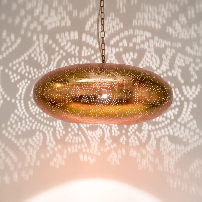 Kobber orientalsk pendler lampe filigran, Zina