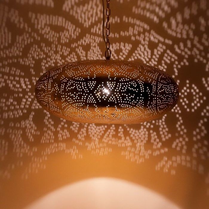 Guld orientalsk pendler lampe filigran, Zina