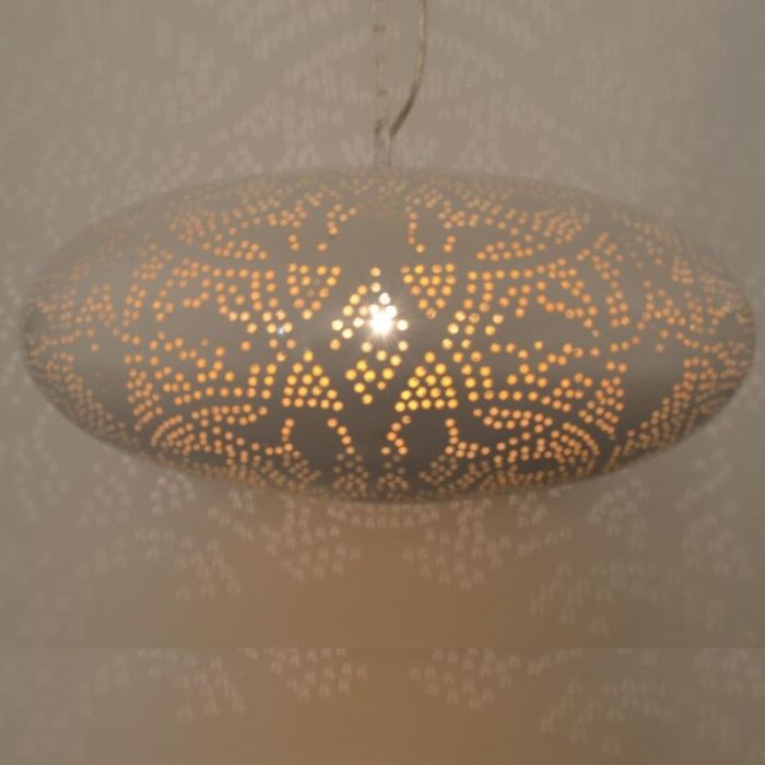 Hvid orientalsk pendler lampe filigran, Zina