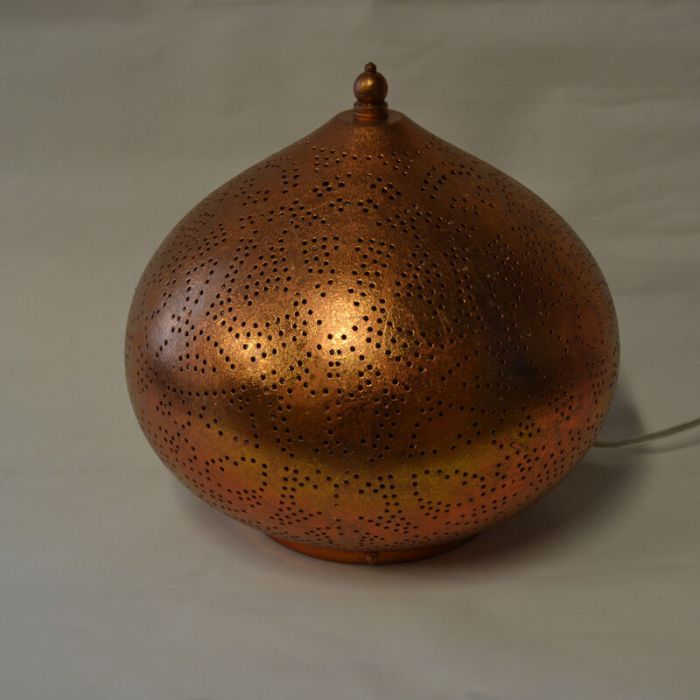 Kobber orientalsk bordlampe filigran, Nour