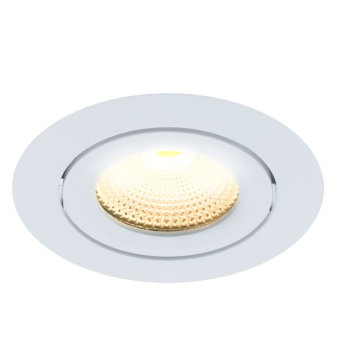 Hvid indbygningsspot aluminium, Wimke, 5W, 2700K LED, IP44