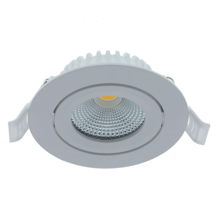 Hvid indbygningsspot aluminium, Wimke, 5W, 2700K LED, IP44