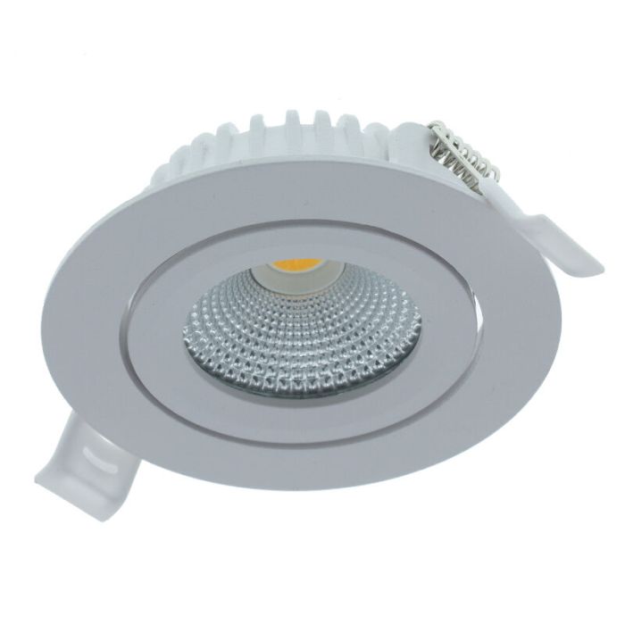Hvid indbygningsspot aluminium, Wimke, 5W, 2700K LED, IP44
