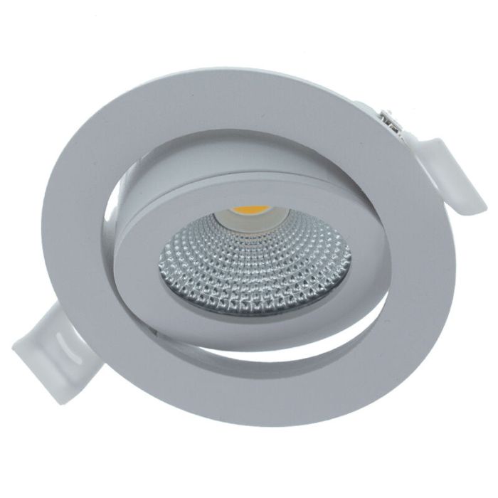 Hvid indbygningsspot aluminium, Wimke, 5W, 2700K LED, IP44