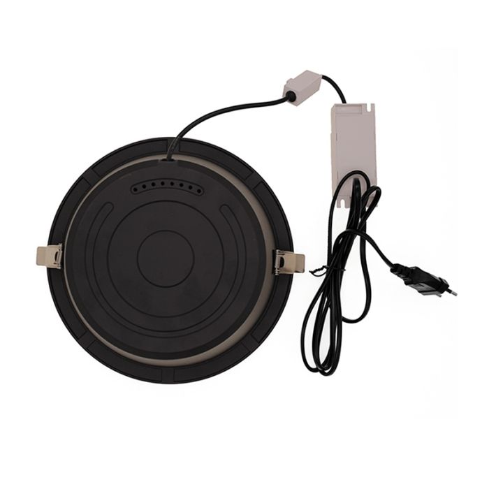 Sort downlight aluminium, Maud, 16W, white switch LED, IP22
