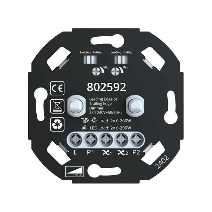 Dobbelt LED lysdæmper 0-200W