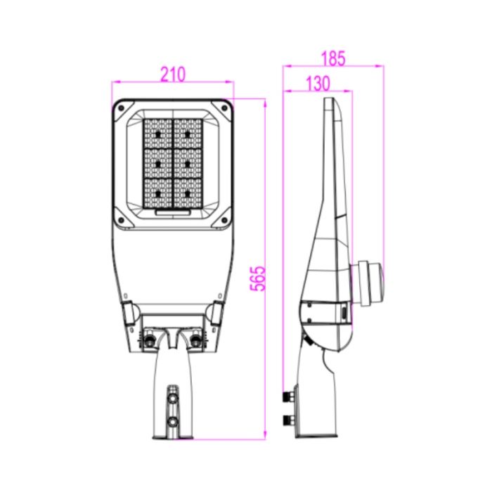 LED gatubelysning Vienna, 100 Watt, 5700K, 2 års garanti