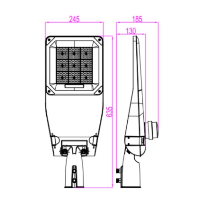 LED gatubelysning Vienna, 150 Watt, 4000K, 2 års garanti