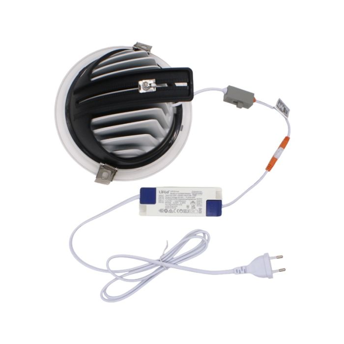 Hvid downlight aluminium, Anjuli, 15W, white switch LED