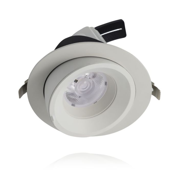 Hvid downlight aluminium, Anjuli, 15W, white switch LED