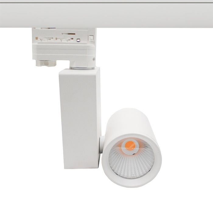 Hvid 3-faset skinnespot Deena, 18W, 3000K, Pro
