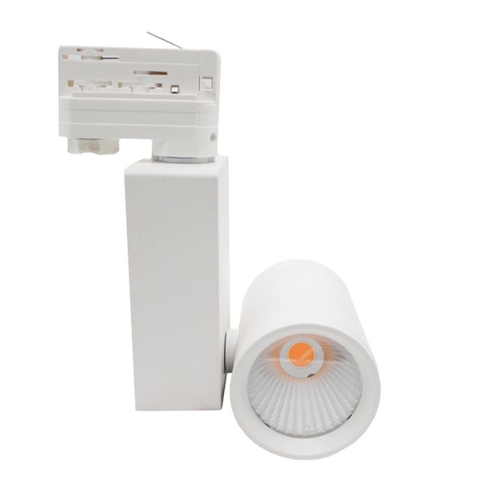 Hvid 3-faset skinnespot Deena, 18W, 3000K, Pro