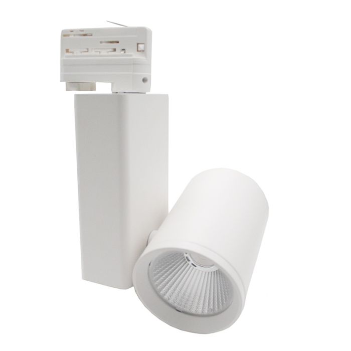 Hvid 3-faset skinnespot Deena, 18W, 3000K, Pro