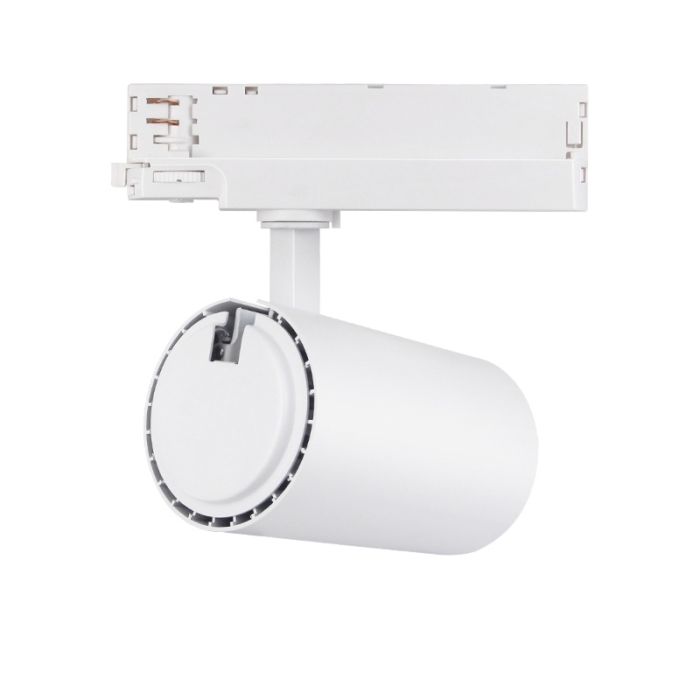 Hvid 3-faset lampe på lyseskinne, Rozina, 10W/20W/30W, white switch LED