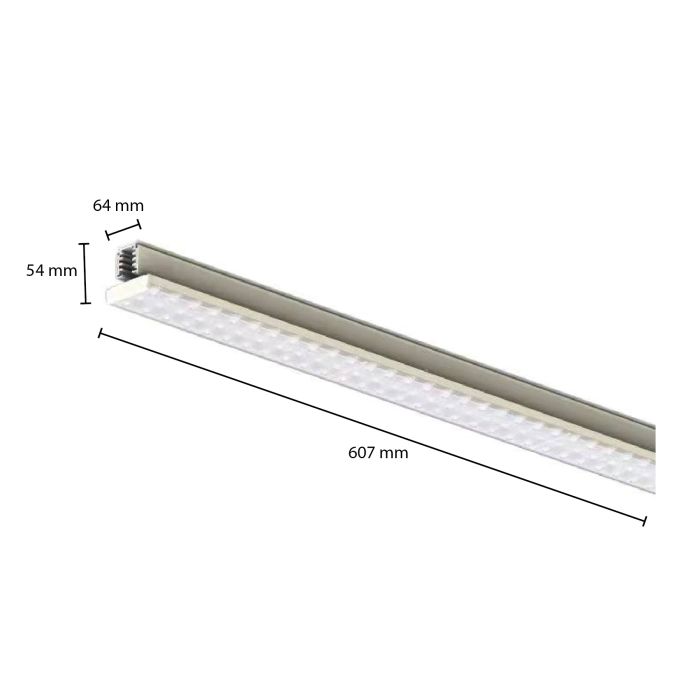 Hvid 3-faset skinnelampe Tora, 27W, 4000K, 60 cm, Pro