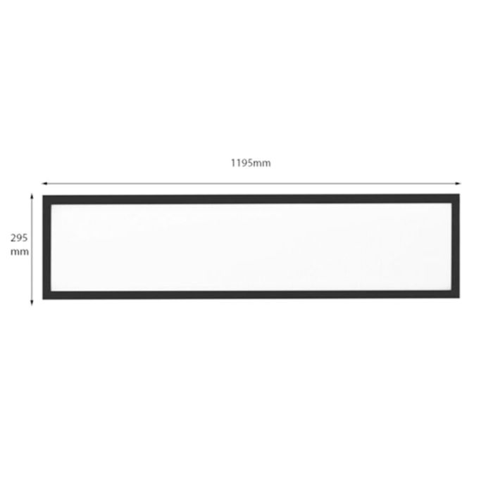 Sort LED panel 30x120 - 125 lm/W - UGR<22 - justerbar hvid - sidebelyst