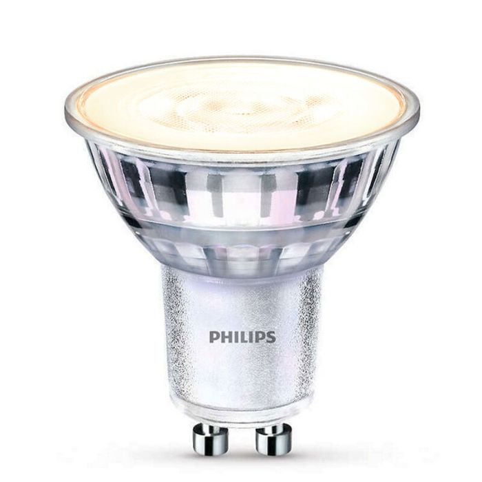 Dæmpbar Philips GU10 LED pære, Pascal, gennemsigtig, 3,8w, dæmp til varm