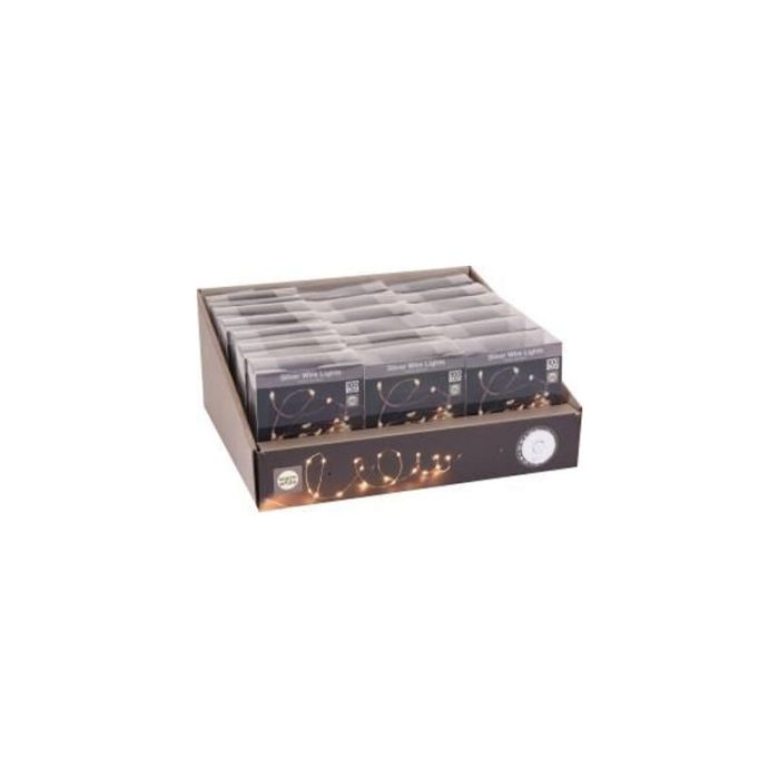 2m batteridrevne LED-ledningslys, 40 LED'er, varm hvid