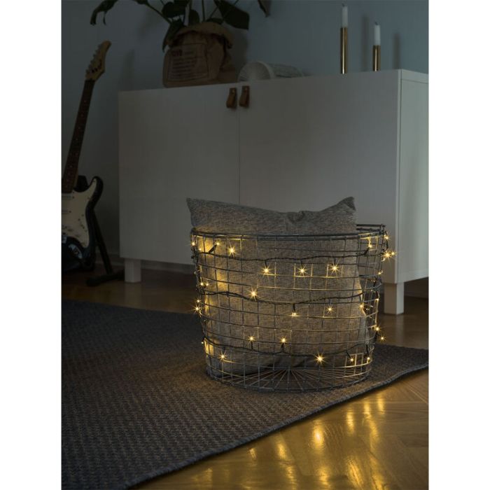 1,8m LED julelys på batteri, 24 lamper, Indendørs og Udendørs