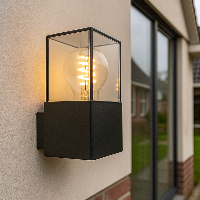 Modern udendørslampe sort, Sanel, IP44