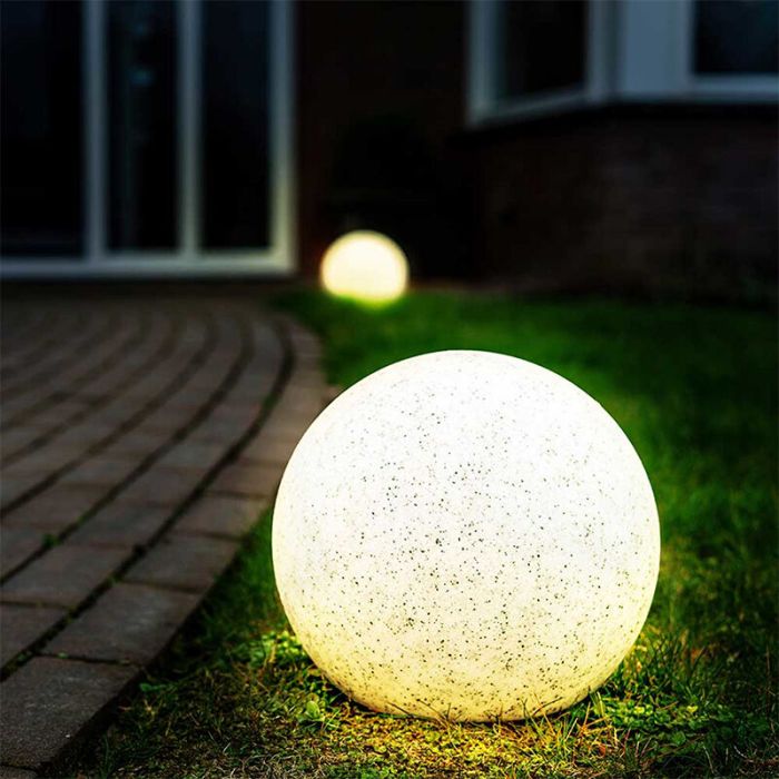 Grå modern havespot på spyd plast, Stonie, 4,5W, 2700K LED, IP65