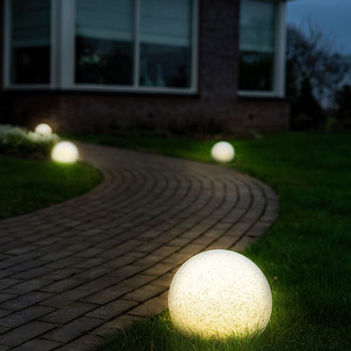 Grå modern havespot på spyd plast, Stonie, 4,5W, 2700K LED, IP65