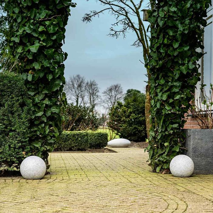 Grå modern havespot på spyd plast, Stonie, 4,5W, 2700K LED, IP65