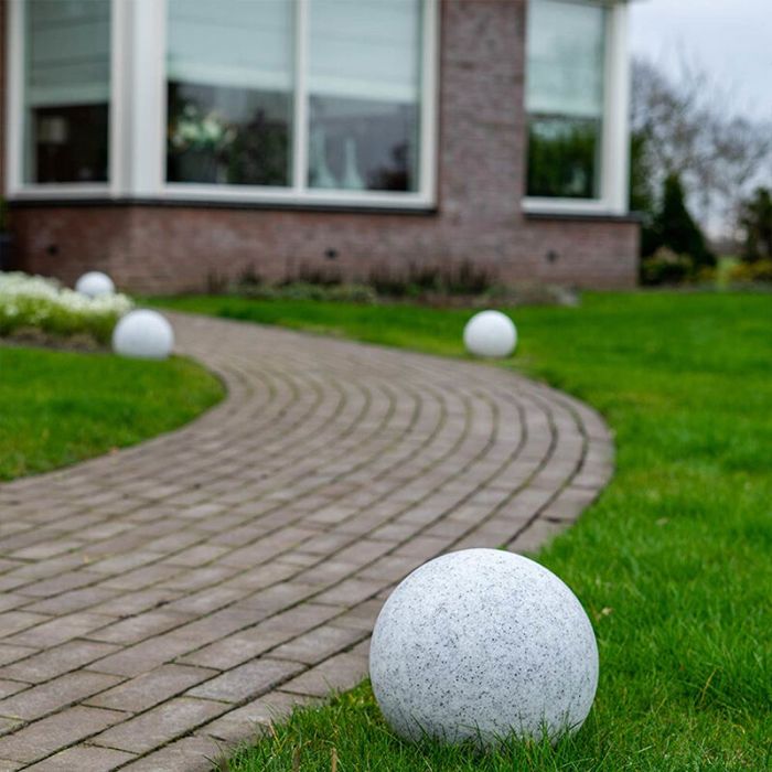 Grå modern havespot på spyd plast, Stonie, 4,5W, 2700K LED, IP65