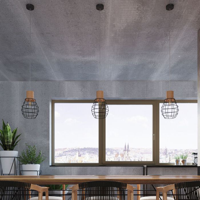 Træ pendler lampe brun, Gerbrich
