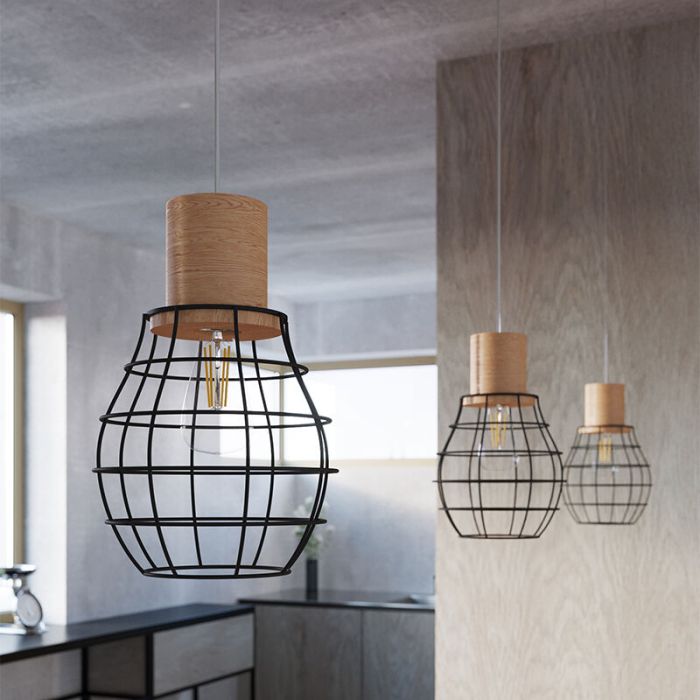 Træ pendler lampe brun, Gerbrich