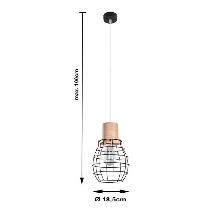 Træ pendler lampe brun, Gerbrich