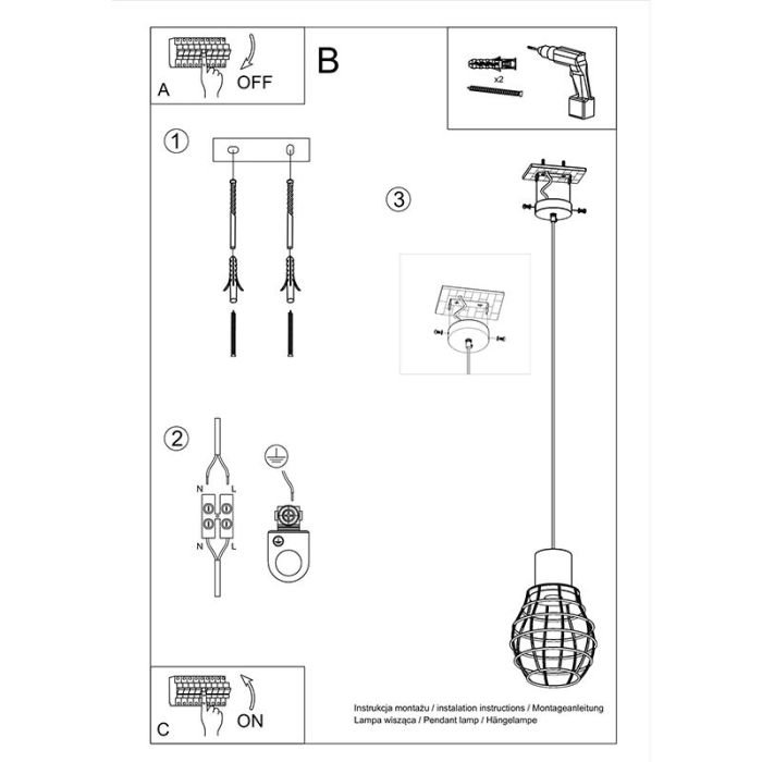 Træ pendler lampe brun, Gerbrich
