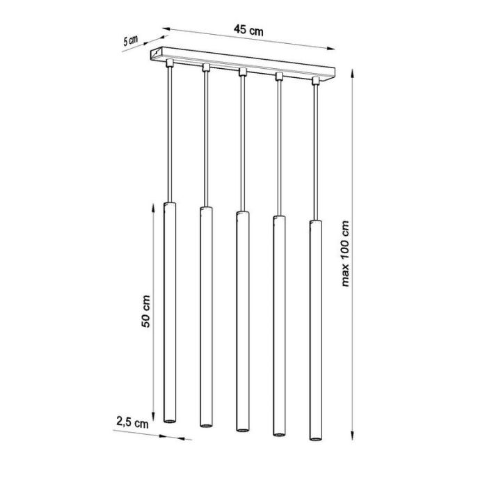 Aluminium pendler lampe sort, Hillary