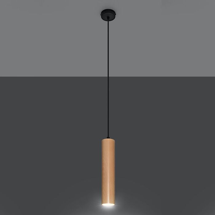 Træ pendler lampe brun, Francina