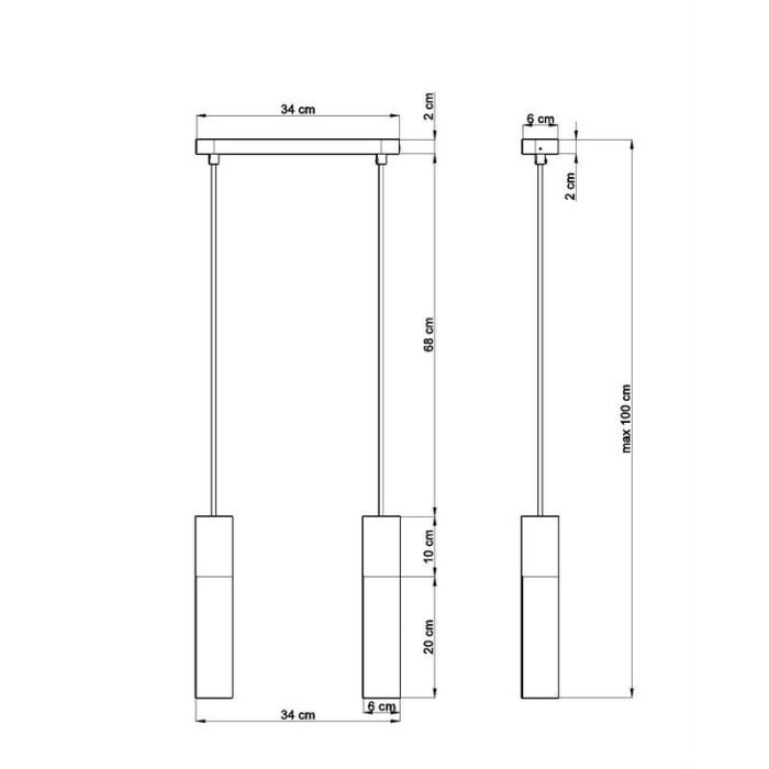 Beton pendler lampe grå, Fardou