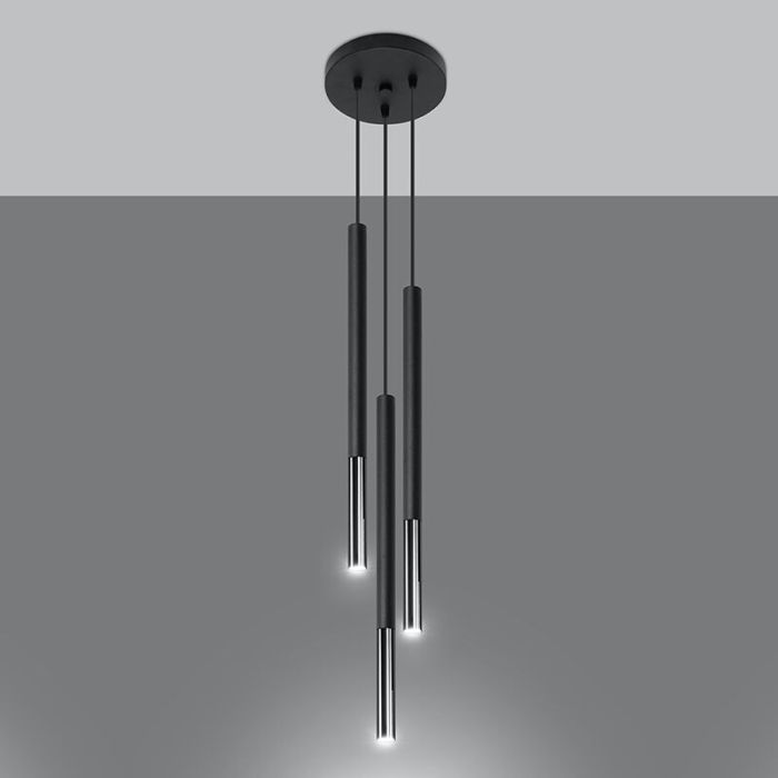 Aluminium pendler lampe krom, Ilonca