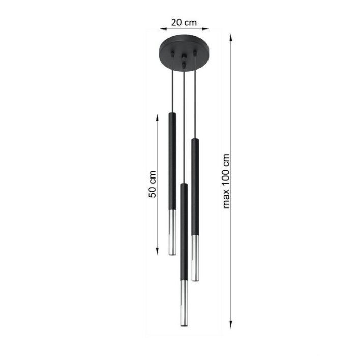 Aluminium pendler lampe krom, Ilonca