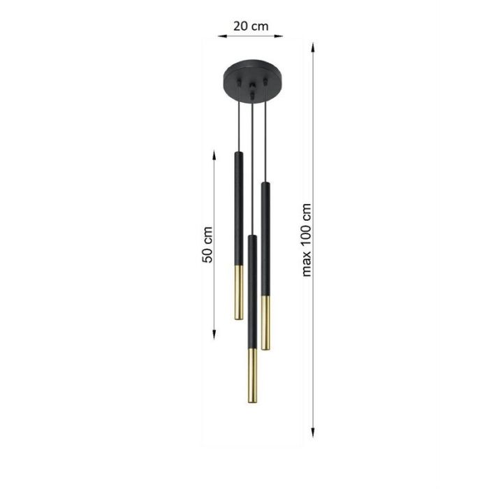 Aluminium pendler lampe guld, Ilonca