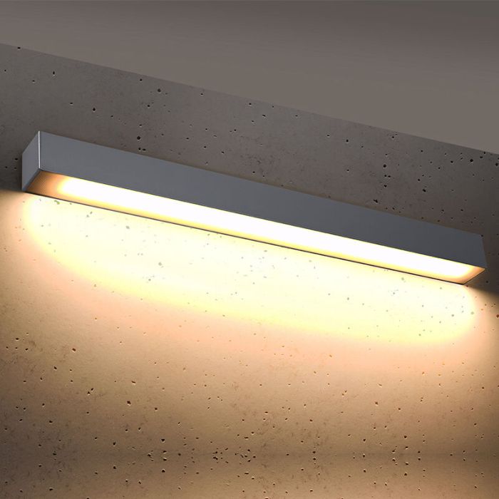 Aluminium væglampe grå, Mascha, 22W, 3000K LED