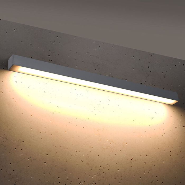 Aluminium væglampe grå, Mascha, 31W, 3000K LED