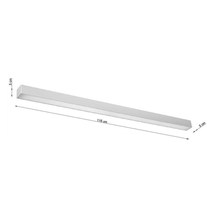 Aluminium loftlampe grå, Mascha, 38W, 3000K LED
