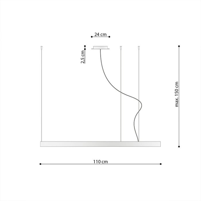 Aluminium pendler lampe hvid, Ringo, 70W, 3000K LED