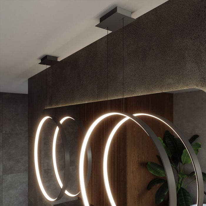 Aluminium pendler lampe sort, Ringo, 30W, 3000K LED