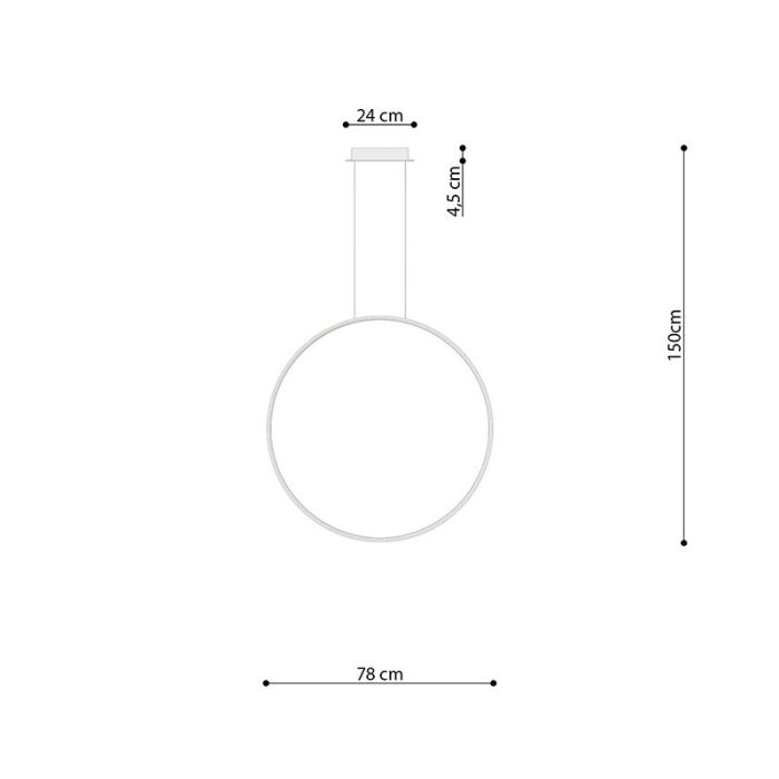 Aluminium pendler lampe hvid, Ringo, 50W, 3000K LED