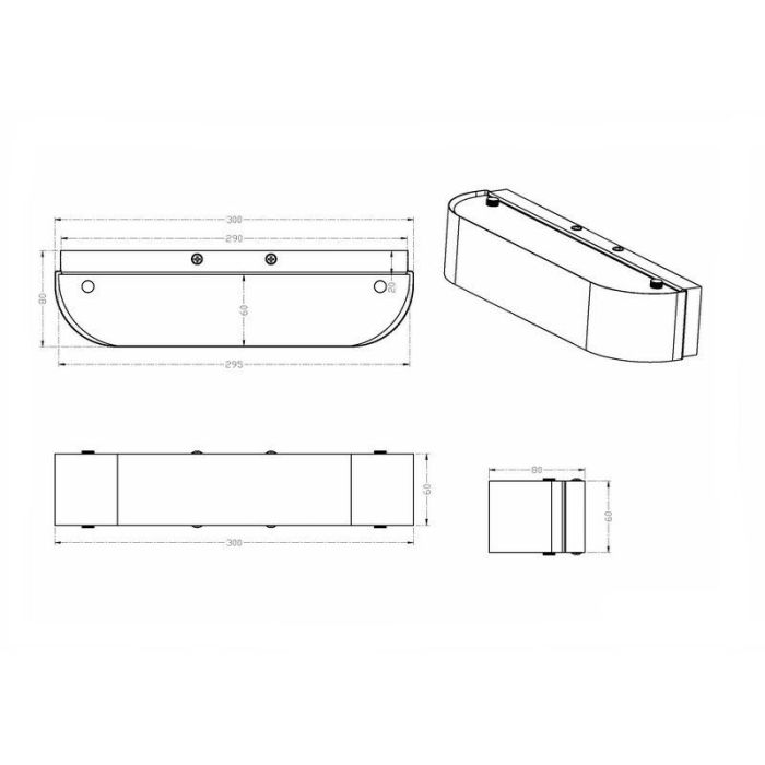 Hvid up down væglampe glas, Tomaso, 3,1W, 3000K LED