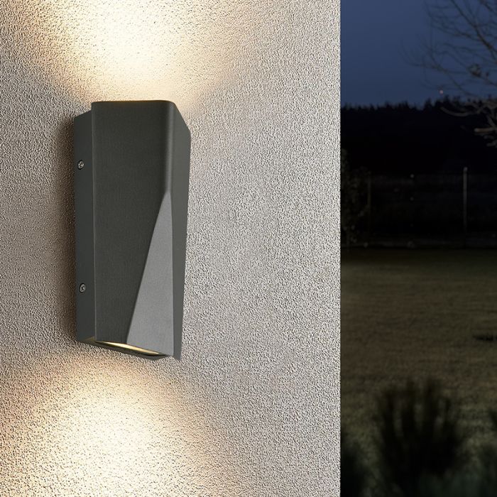 Antracit udendørslampe design, Sahl, 4,5W, 3000K LED, IP65